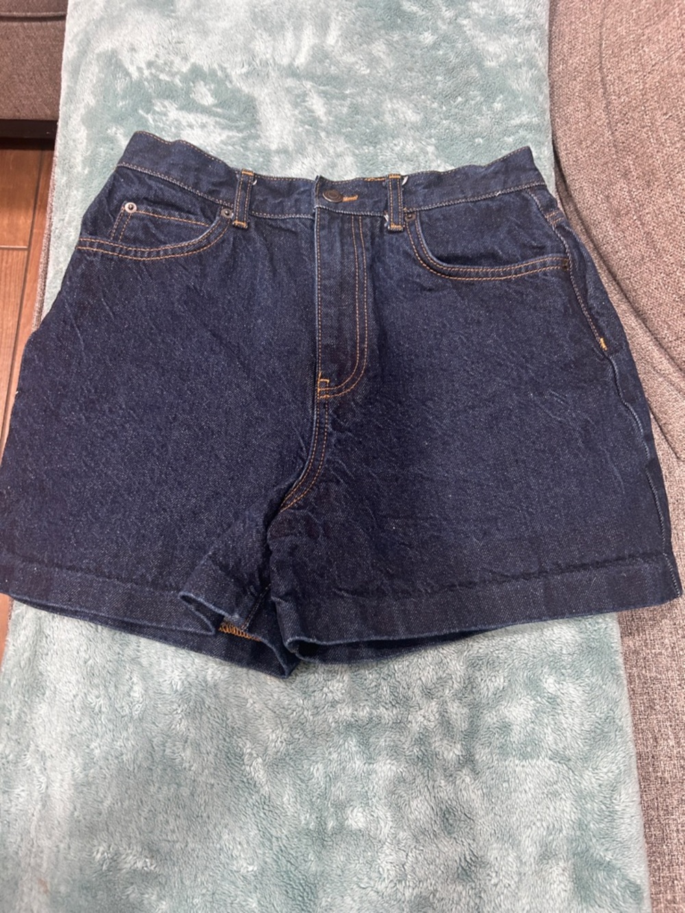 Zara Dark Blue Denim High-Rise Women's Shorts